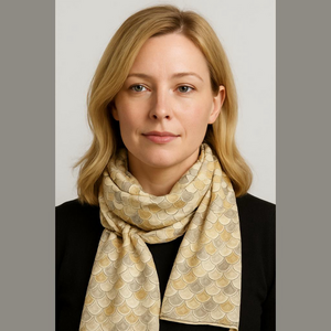 Glentex Scarf 100% Rayon Abstract Wave Pattern